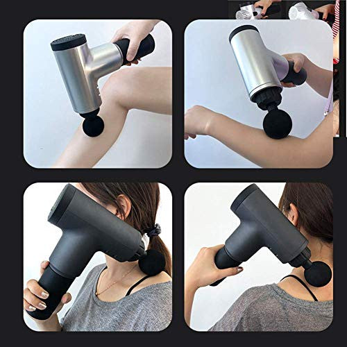 Facial Massage Gun Physiotherapy Device Handheld Pain Relief Massager with 4 Massage Head Fascial Gun Handheld Battery Powered Deep Tissue Percussion Muscle Body Massager Gun With 6-Speed