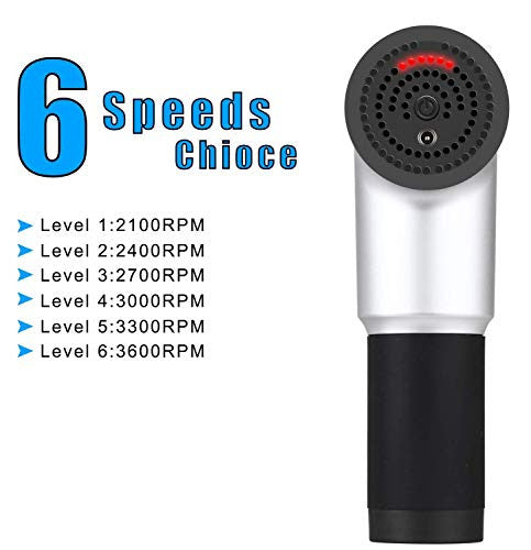 Facial Massage Gun Physiotherapy Device Handheld Pain Relief Massager with 4 Massage Head Fascial Gun Handheld Battery Powered Deep Tissue Percussion Muscle Body Massager Gun With 6-Speed